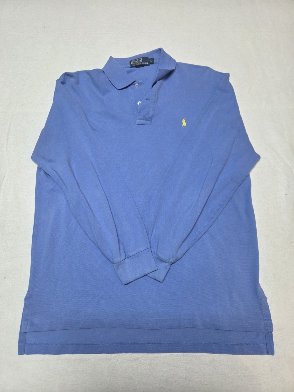 Polo by Ralph Lauren Long Sleeve Polo Shirt in Blue Size L